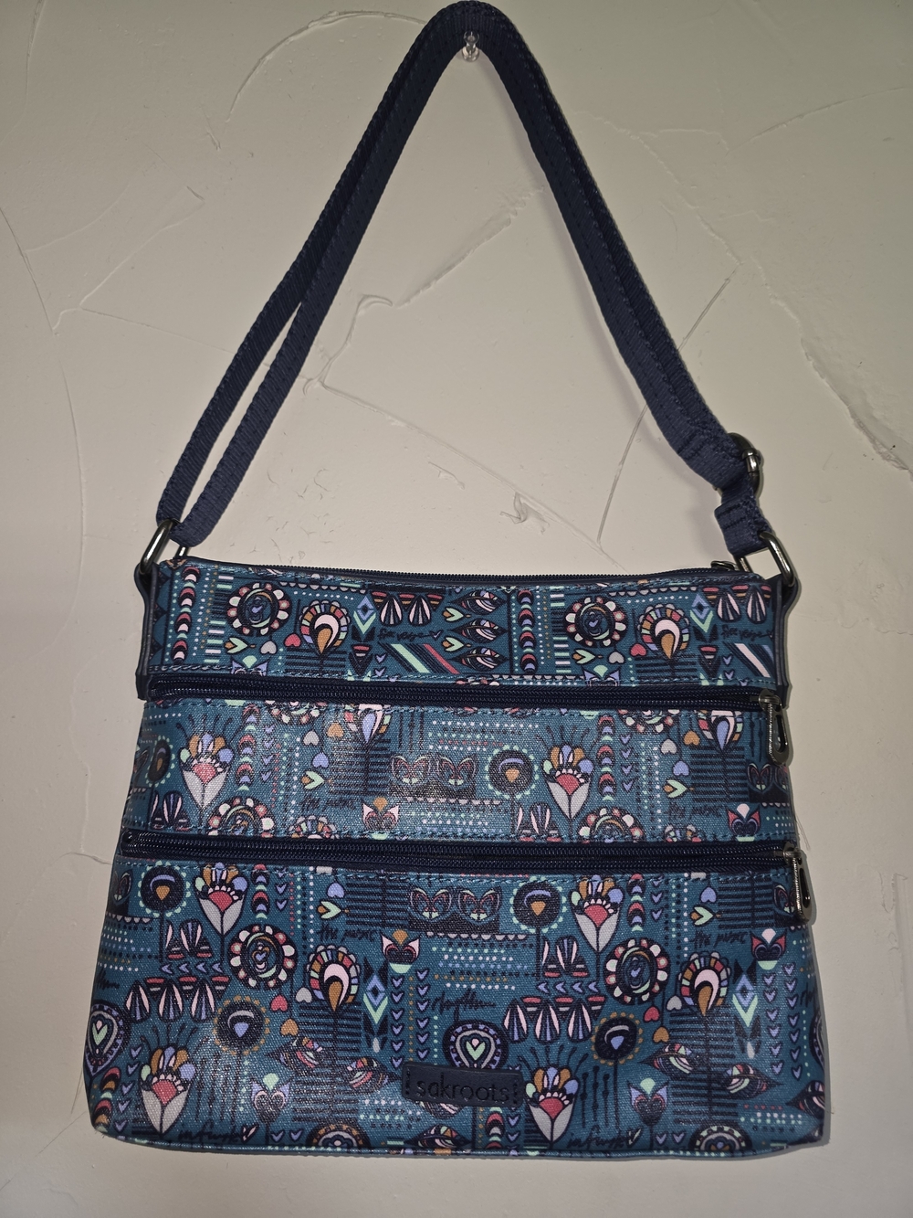 Sakroots Blue Floral Crossbody Bag